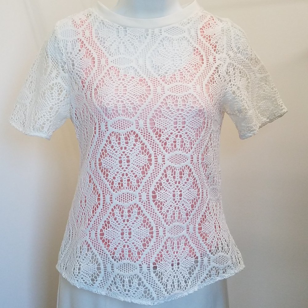 Banana Republic Cream Lace Top Sz: XXSP